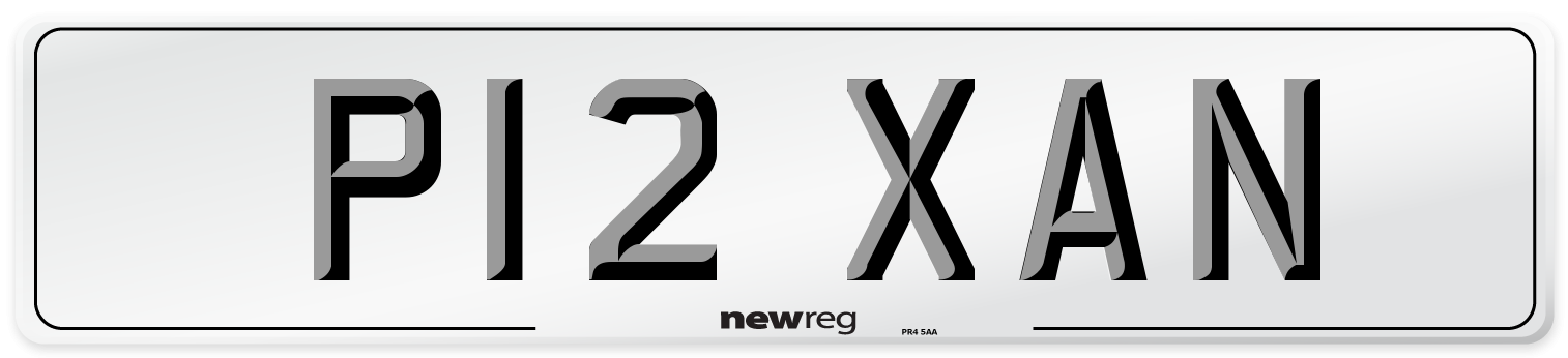 P12 XAN Number Plate from New Reg